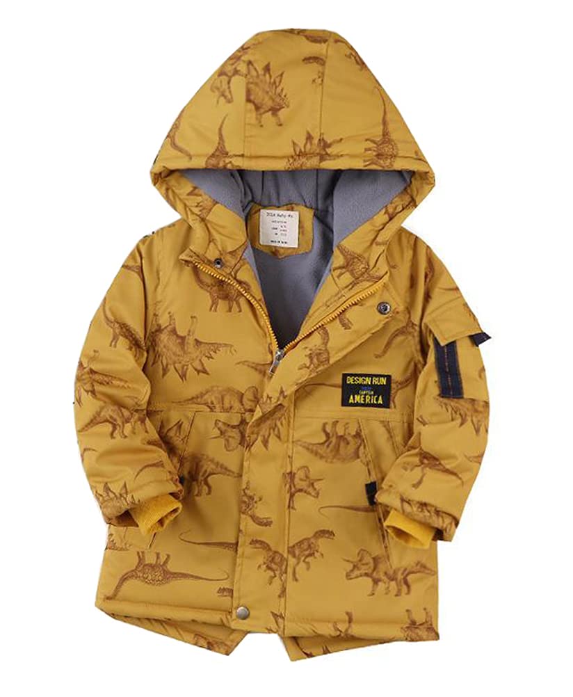Chaqueta acolchada con capucha y estampado de dinosaurio para niños (3 a 13 años)