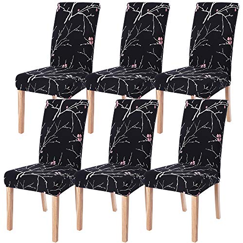 Fundas de Silla de Comedor Elásticas y Modernas,Extraíbles y Lavables, Fundas de Licra para sillas Altas 6 Piezas Fundas Protectoras para...