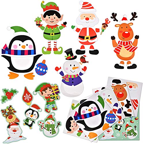 Christmas Refrigerator Magnet Appliance Decorations - Magnetic Fridge Santa Snowman Reindeer Winter Cutouts Holiday Décor for Kitchen Whiteboards Garage Door File Cabinets Metal Doors Lockers