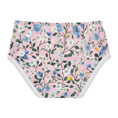 Spring Floral Pink Panties Little Girl Girls Underwear Toddler Cotton Flower Underpants Briefs 2t2