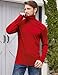Derminpro Men's Slim Fit Turtleneck Shirts Thermal Pullover Knitted Casual Lightweight Undershirts Black/Red XX-Large