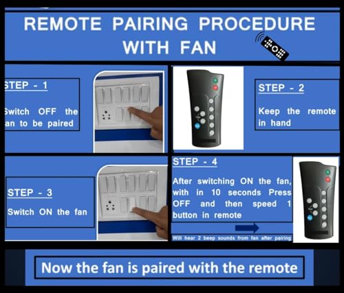 Image of Remote Control Compatible for Crompton ENERGION CROMAIR BLDC Ceiling Fan - Please Match The Image with Your Old Remote Before Placing The Order (Black) (Crompton Fan 2)