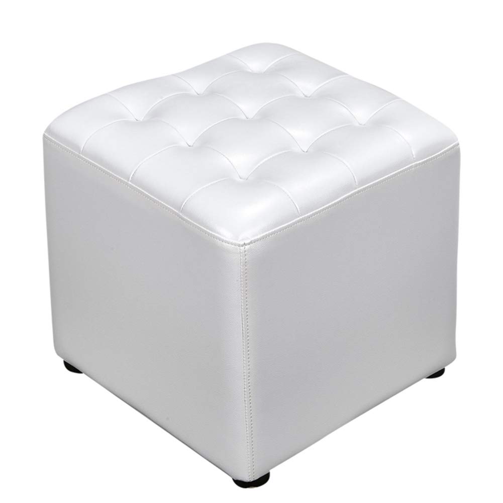 Pouf ottoman en cuir rembourré servant de table basse moderne
