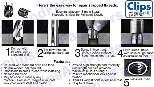 3 7/16-20 Thinwall Thread Repair Inserts