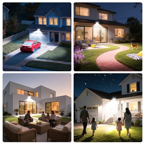 Aussenlampe Mit Bewegungsmelder 35w LED Strahler Mit Bewegungsmelder Außen Licht Fernbedienung 6500k Kaltweiß Ip66… – Ansicht 6