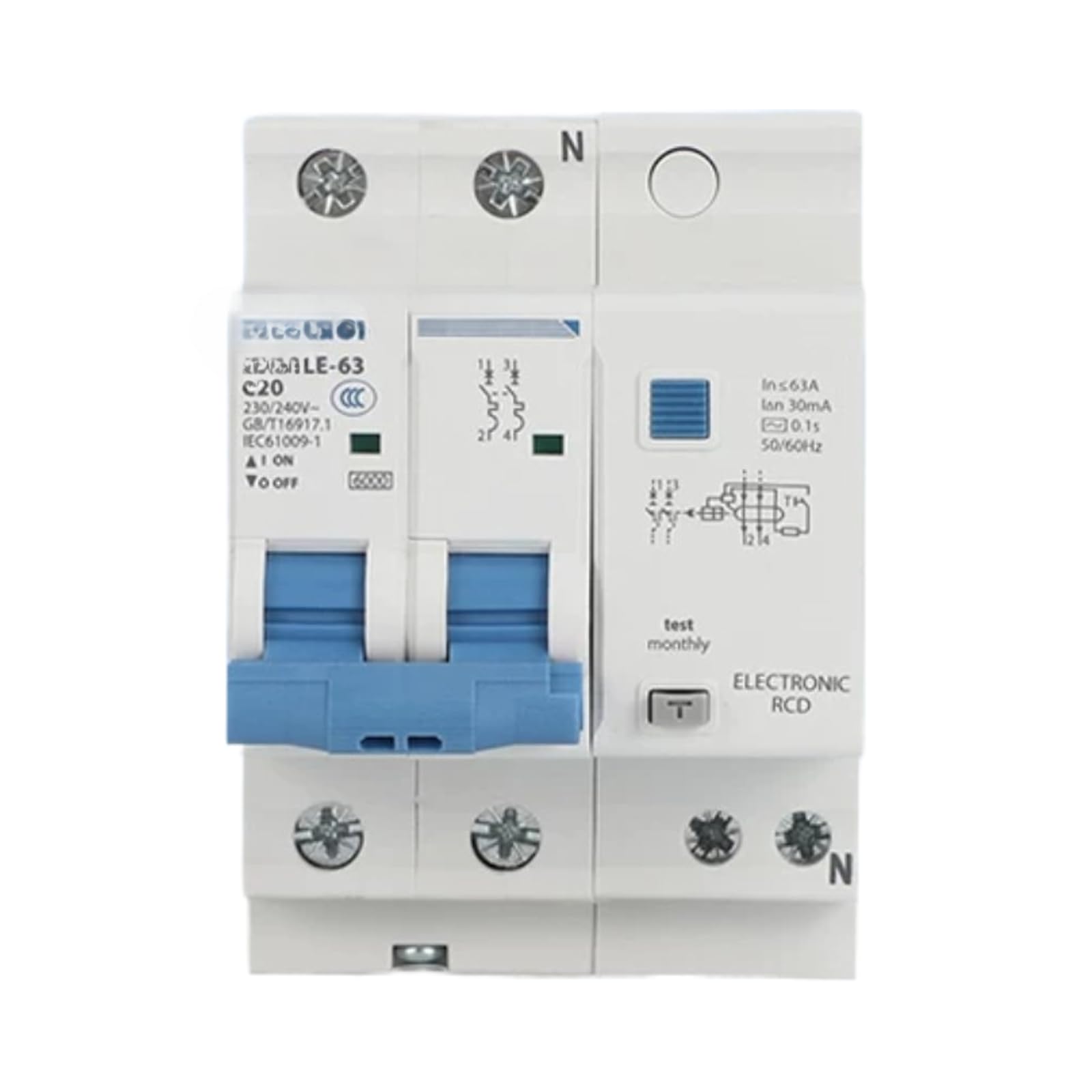 Disjoncteur type B 16A 50A 4P pour la protection des circuits électriques triphasés