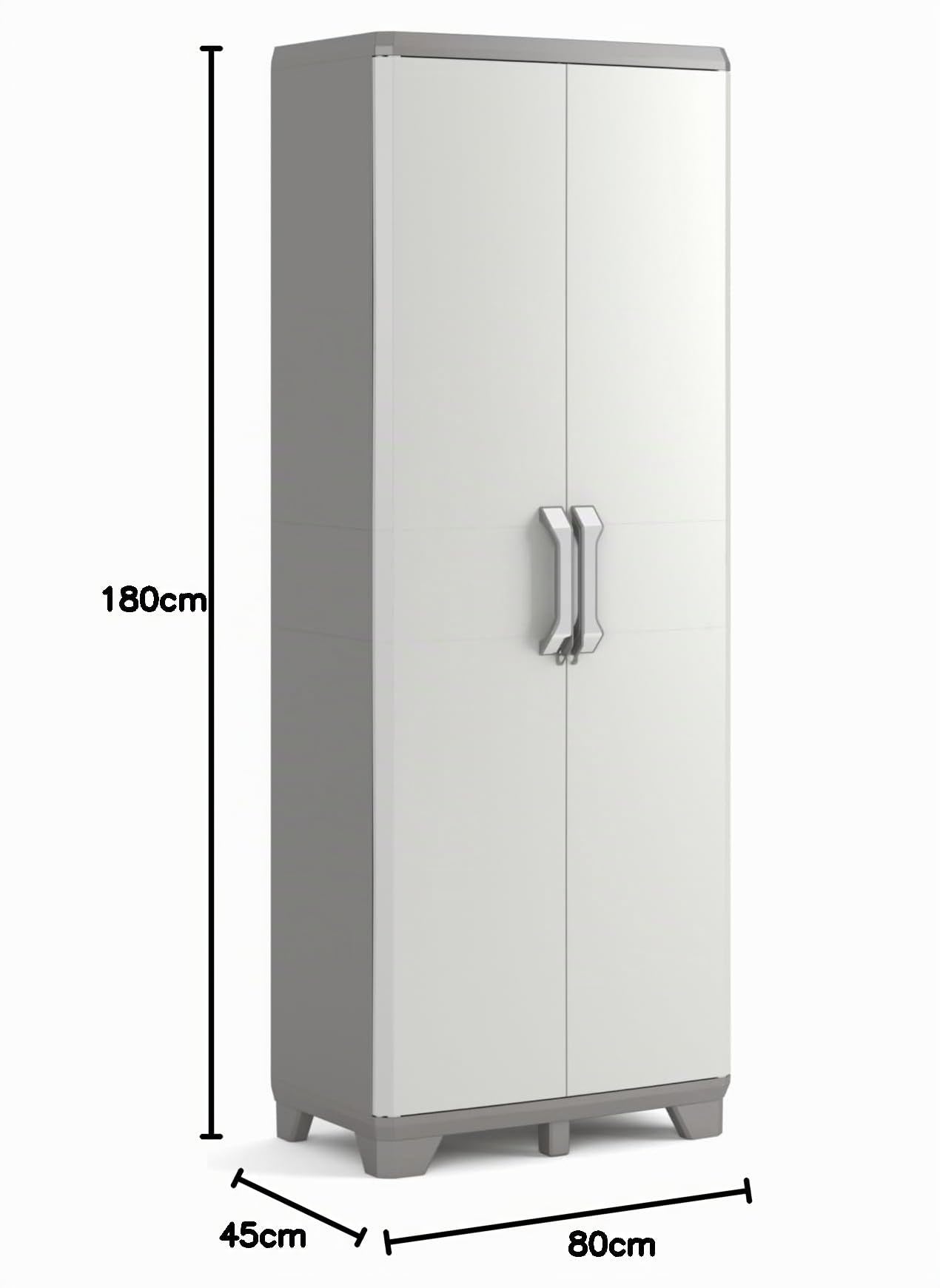 Keter Armario Groover Multispace|Almacenaje Interior y Exterior|Resina|Resistente al Agua con 2 Puertas y 8 Baldas regulables en altura|Color Beige/Arena|80 x 45 x 180 cm