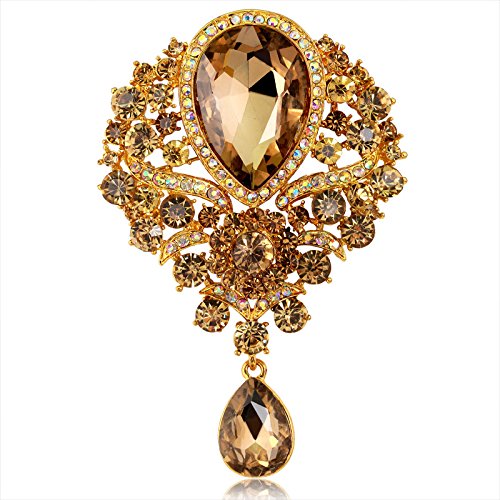 Broche de Mujer, Broche de aleación, Broche Colgante de Cristal para Mujer, Accesorios de Pin, Accesorios de Ropa Exterior, Hebilla, Broches exquisitos