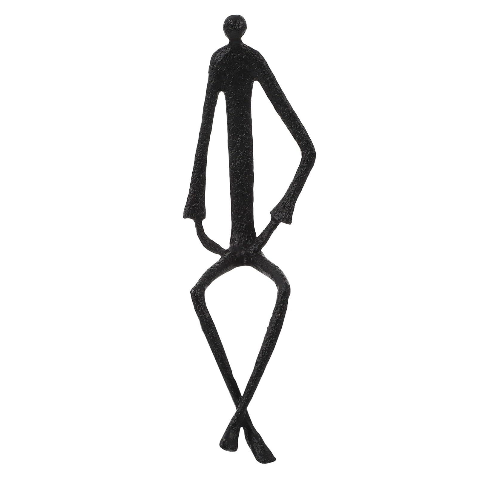 Estatua de Diseño en Hierro Forjado, Figura Sentada Negra