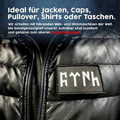 ZETTMANN® [ 2 Stück ] Türkische Flagge Aufnäher mit Klettverschluss als Patch I für T-Shirt Jacke Pullover Türkische Fahne Bayrak Asker Bozkurt Zeichen Camouflage ca. 8 x 5cm (Göktürk Schwarz)