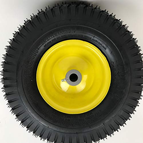 15x6.00-6 Lawn Mower Tire and Rim - Fits on 3/4 Inch Axle, 3 Inch Hub