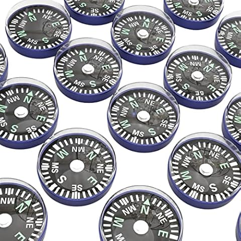 24 Pcs Hiking Compass, 20mm Mini Pocket Button Compasses for Hiking Camping Outdoor Activities Accessory Cover