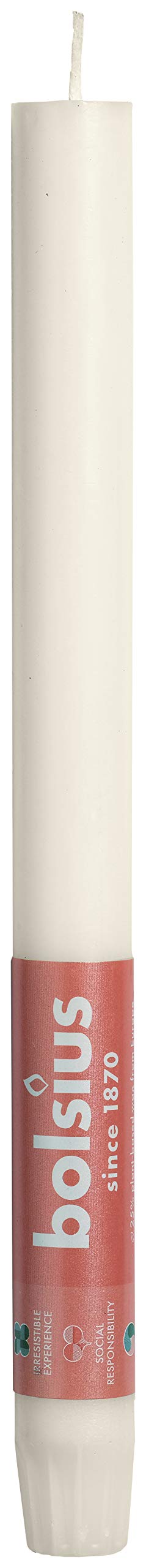 Bolsius - Rustik Stabkerzen - Elfenbein - 16 Stück - 27 x 2.3 cm - Länge Brenndauer 13 Stunden - Unparfümierte - Enthält Natürliches Pflanzenwachs - Ohne Palmöl (Packung mit 2)