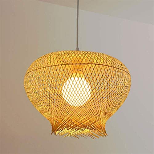 Lampe suspendue vintage en bambou tissé pour illuminer chaleureusement votre salle à manger