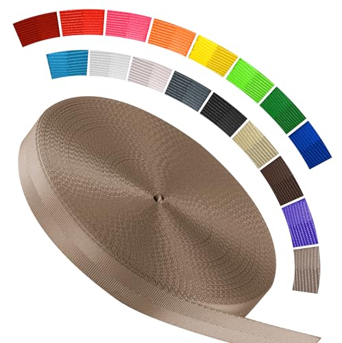 Image of Polyester Webbing Strap 16+Colors - 1 inch&1.5 inch&1.9 inch - 16.5 25 33 55 Yards Heavy Duty Webbing Roll, Flat Webbing Strap for Indoor&Outdoor Gear, Climbing, DIY Crafting, Repairing