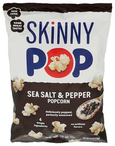 Image of SkinnyPop Popcorn, Sea Salt & Pepper, Whole Grain, Dairy-Free Snack, 4.4oz Bag