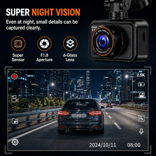 2.5K+1080P Dual Camera Dash Cam