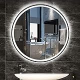✿ → Marco de aleación de aluminio + botón táctil + luz LED de ahorro de energía + luz blanca 600k + marco negro / dorado + diseño de ahorro de espacio montado en la pared + 50/60/70 / 80cm