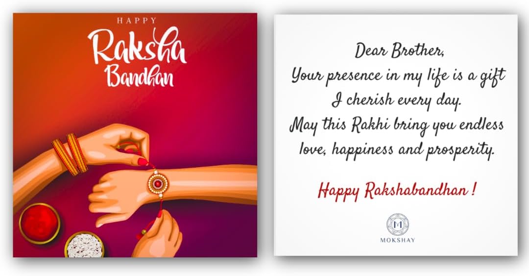 Meenakari 925 Sterling Silver Morpankh Peacock Feather Krishna Rakhi Bracelet Set with Roli Chawal and Rakshabandhan Greeting Card For Men | Ships to India also