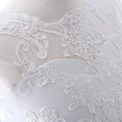 Nina Flower Girls Pageant First Communion Scoop Lace Dress White 104