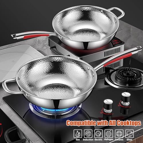 Wok rectangular con superficie martillada y tapa, 14.17 in miniatura 6