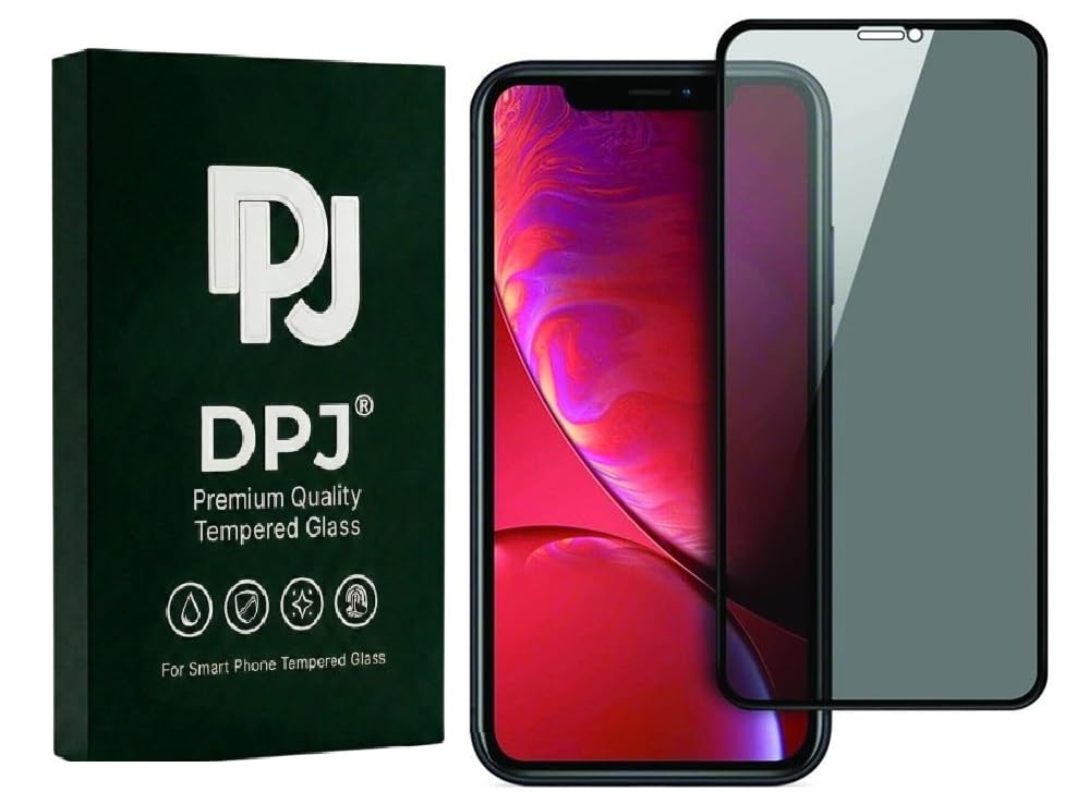 Image of DPJPrivacy Tempered Glass for iPhone 11 Pro, iPhone X and Xs (5.8 Inch) With Installation Kit | 9H Edge to Edge Screen Protector | Black [Privacy] [Pack of 1]