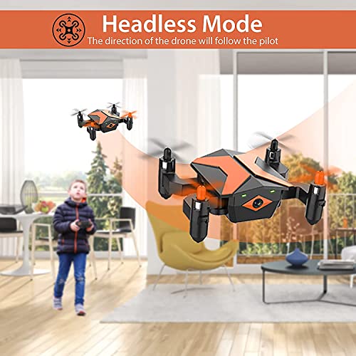 Drone With Camera - Fpv Drones For Kids, Rc Quadcopter Tiny Drone With App Fpv Video, Voice Control, Altitude Hold, Headless Mode, Trajectory Flight, Foldable Kids Drone Girls Gifts Boy Toys - Orange #TOP6