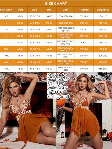 Image of Avidlove Women Lace Lingerie Front Closure Babydoll V Neck Nightwear Sexy Chemise Nightie