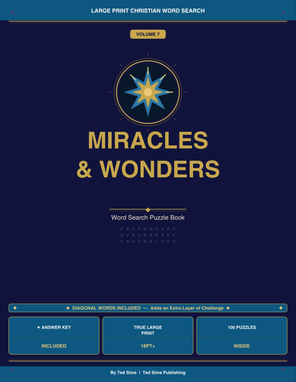 Large Print Christian Word Search: A Faith Journey Series Miracles & Wonders — Vol. 7 1500 Words: Large Print Puzzles Exploring the Miracles, Signs, and Wonders of Scripture