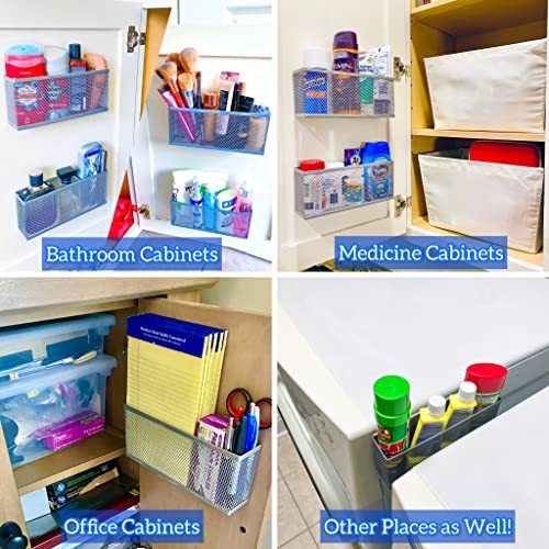 Slim Caddy Middy Caddy Cabinet Organizer |Optimize Your Cabinet Space | Cabinet Door Organizer | Spice Organizer, Bathroom Accessories, Under Sink Organizers, And More| 2 Pk, 8”L X 3.5”H X 2.25”D Each #TOP4