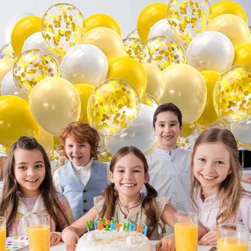 Image of 60PCS White and Gold Balloons,Gold Confetti Balloons White and Gold Balloon Arch Kit,Suitable for Wedding Birthday Party Graduation Engagement Bridal Shower Decorations