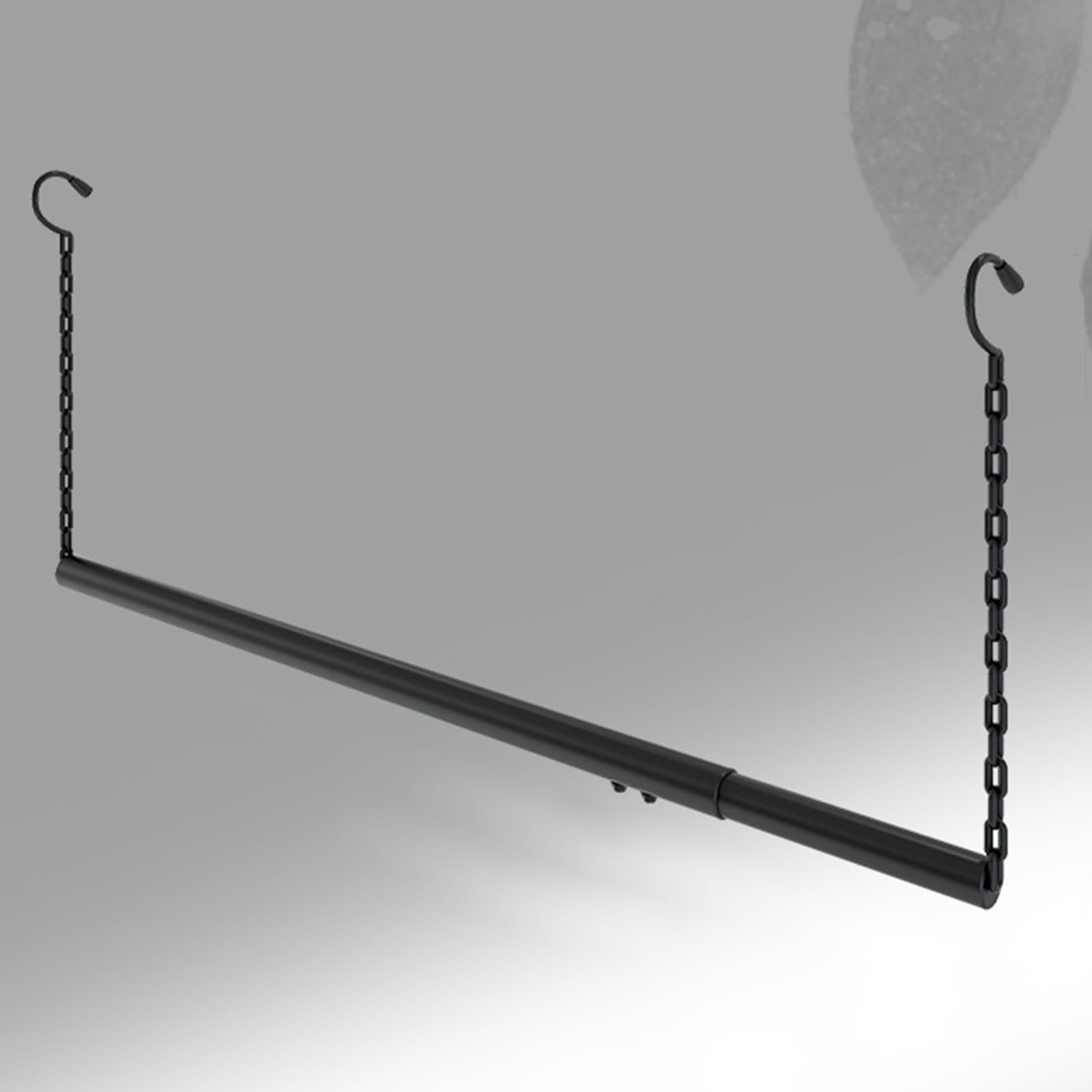 Closet Rod Telescopic Balcony Clothes Rail Rod, Adjustable Clothing Hanging Rack for Drying Garment, Closet Cross-bar for Yard/Laundry Room(Black,60-110cm)