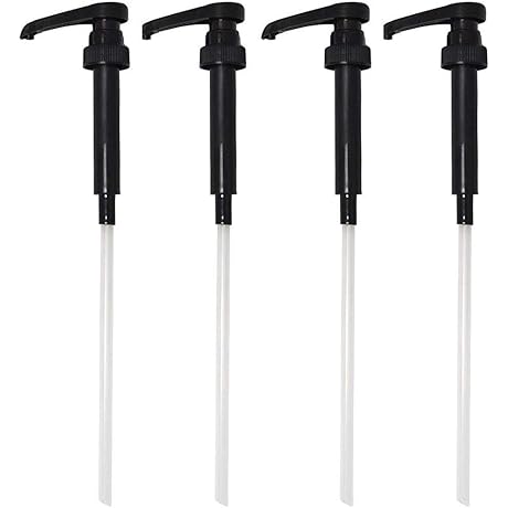 Black Coffee Syrup Pump 4-Count: Lavender Syrup with Pumps for 25.4 oz Bottles