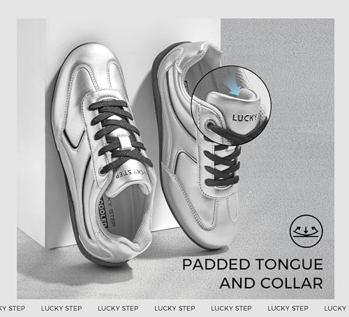 LUCKY STEP Women's Retro Casual Fashion Sneakers Classic Tennis Thin Sole Low Top Lightweight Running Trainer Trendy Cute Walking Shoes Comfortable Footwear3