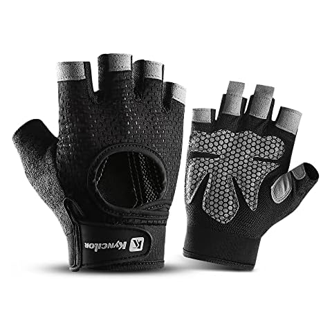 kyncilor Workout Gloves for Men Women Full Palm Protection Gym Gloves Fingerless Wrist Suppoort Lifting Gloves For Weight Lifting Training Gym Fitness Cover