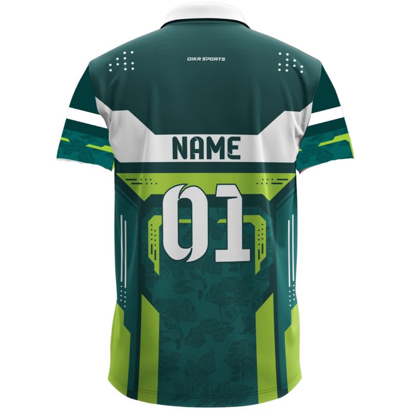 Image of Dika Sports Cricket Custom Player Name and Number Jersey Cricket Tshirt for Men | 2 Year to 5XL
