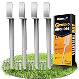 SCHINTILLO 4er-Pack Einschlaghülse Schaukel Bodenanker Z-Form Feuerverzinkt Erdanker Bodenanker für Holzpfosten 5MM Dicke Bodenhülse Pfostenträger für Schaukel(4x53cm)