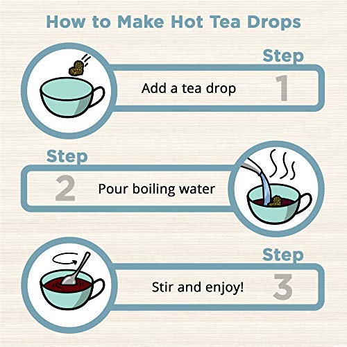 Organic Loose Leaf Tea | Tea Drops 15 Party Pack Instant Tea Sampler | 3 of Each Matcha Green Tea,Chai Tea, Rose Earl Grey, Blueberry Acai & Vanilla White | Lightly Sweetened, Delicious Hot or Iced - Thumbnail 4