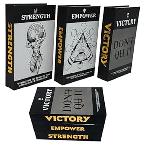 Motivational Decorative Books for Home & Office Decor - 3-Pcs Designer Books Decor Set with Hidden Storage - Fake Faux Books for Coffee Table Decoration - Display Books for Living Room & Shelves Motivational Decorative Books for Home Office Decor 3 Pcs Designer Books Decor Set with Hidden Storage Fake Faux Books for Coffee Table Decoration Display Books for Living Room Shelves