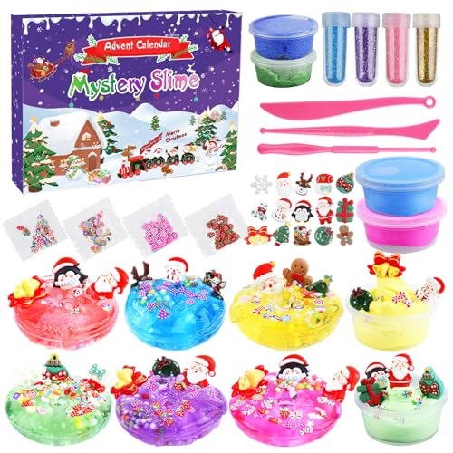 Slime Adventskalender 2025 Kinder, DIY Schleim Adventskalender 24 Tage...