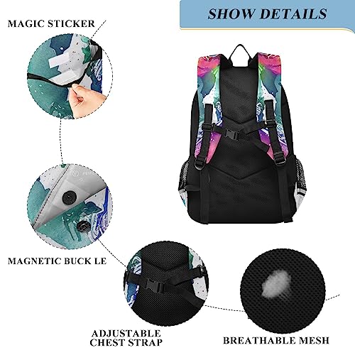 Snowboarding Kids School Backpack for Girls Boys, Travel Backpacks with Reflective Strips Multiple Pockets for School Hiking Summer Camp 17.7 inches3