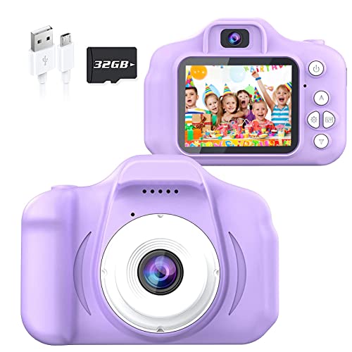 Tyseoome Kids Camera Toys For Girls,Christmas Birthday Festival Gift For Kids Digital Camera For Kids, Toys For 3 4 5 6 7 8 9 10 11 12 Year Old Girls With 32Gb Sd Card #TOP18