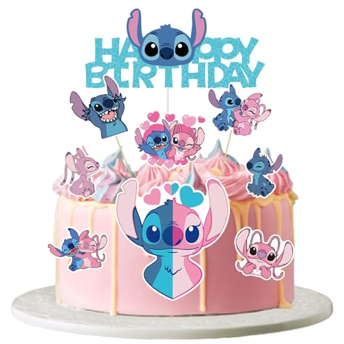 8 Decoration Gateau Anniversaire, Cupcake Toppers,Gâteau Toppers, Enfants Décoration De Fête Anniversaire pour Fête de Filles Garçons（D