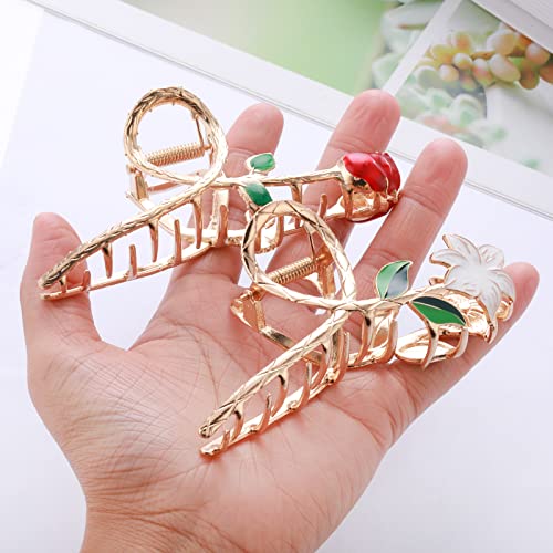 Mollettoni Capelli a Fiore in Metallo Mollettone