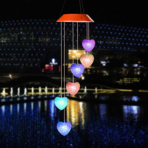 gifts for mom,wind chimes outdoor,Wind Chime,hummingbird wind chime,solar wind chimes,plastic hangers,mom gifts,birthday gifts for mom,grandma gifts,gardening gifts,Heart outdoor solar lights