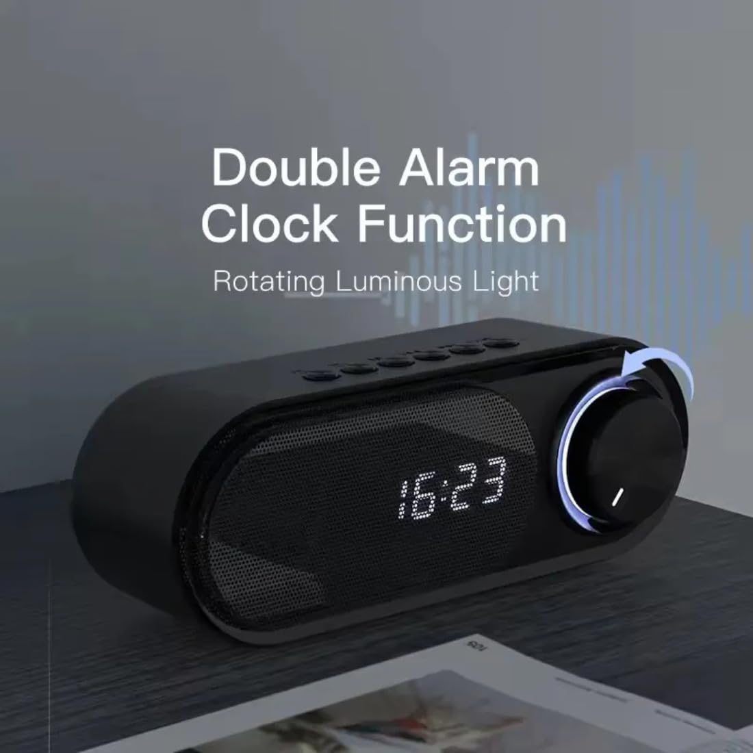 JANCOM Speakers Bluetooth Wireless Bluetooth Audio Cloth Speaker Plug-in Mini Stereo Outdoor Bluetooth Speaker Long Battery Life Loud Alarm Clock Digital Alarm Clock for Bedroom Home Office Hotel 1