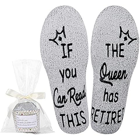 Valporia Retirement Gifts for Women Men 2023 Retirement Socks If You Can Read This Socks Fuzzy Fluffy Funny Gifts for Teacher Nurse Doctor Cover