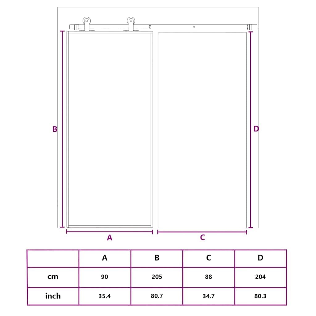 vidaXL Porte coulissante doré 90x205 cm verre ESG dépoli et aluminium