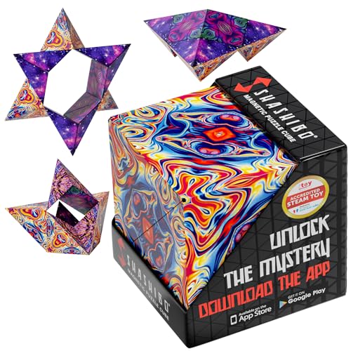 Product Image of the Shashibo Shape Shifting Box - Award-Winning Fidget Toy w/ 36 Rare Earth Magnets...