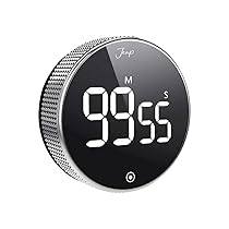 JEAP Timer da Cucina Magnetico | Timer Digitale LED con 3 Livelli di Volume | Ideale per Cucina, Studio, Compiti, Palestra, Yoga | Timer Facile da usare | Design Minimal, Colore Nero e Argento